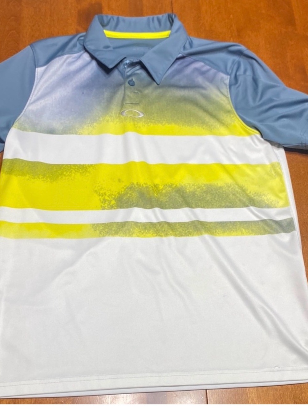 Oakley Gray Polo with Yellow Trim